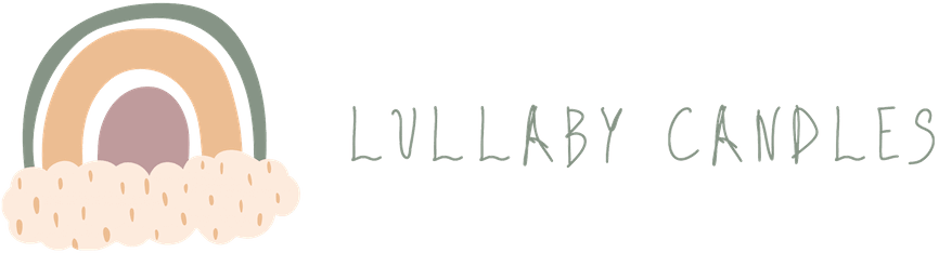 Logo de lullabycandles.es sin bordes y transparente horizontal con nombre de marca